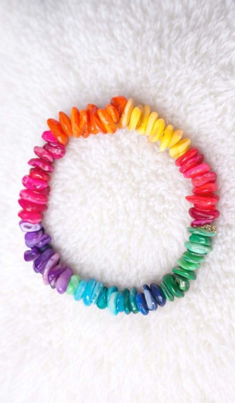 Rainbow Chip Stretch Bracelet - Multicolor Women Jewelry Bracelet